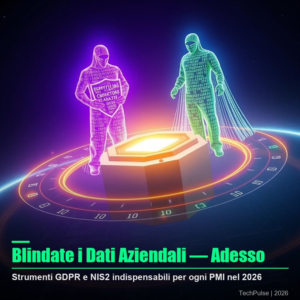 GDPR e NIS2 per PMI - schermata di crittografia Bitwarden e ProtonMail su sfondo digitale
