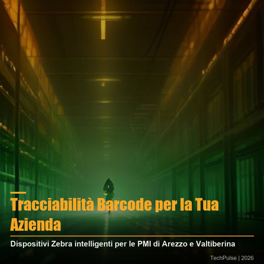 Dispositivi Zebra aziende Arezzo Toscana: stampante barcode e terminale industriale in uso in un magazzino PMI