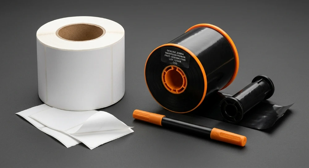 Consumabili originali Zebra: etichette adesive e ribbon per stampa a trasferimento termico